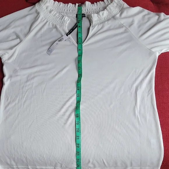 Coco + Carmen Cream Ruffle V-Neck Long Sleeve Top - Picture 7 of 8